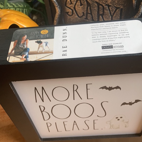 NEW Rae Dunn More Boos Please Halloween Sign Ghost - Picture 2 of 3
